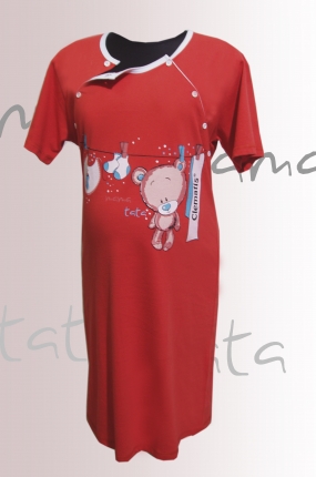 Materská nočná košeľa 6051 červená